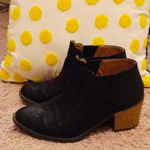 Black ankle booties.